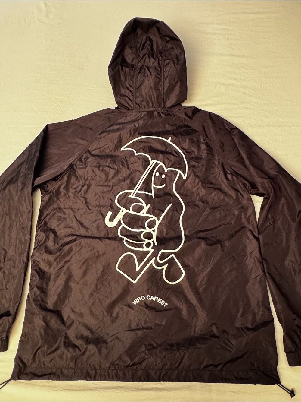 RaRE Rex Orange County Quarter Zip Windbreaker Jacket Sz Large Hooded Who Cares?
